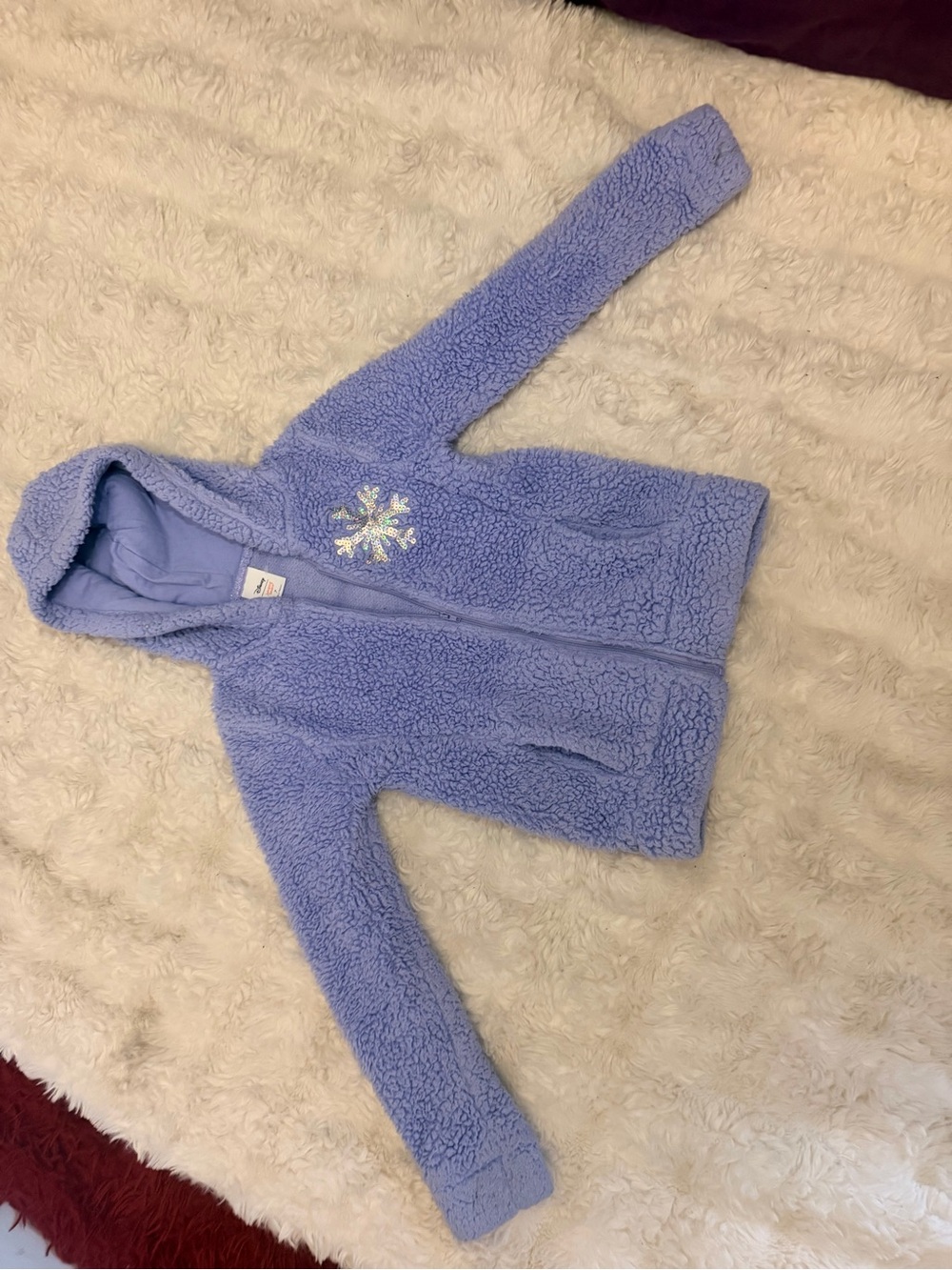 Disney Lavender Sherpa Zip Hoodie with Snowflake Emblem